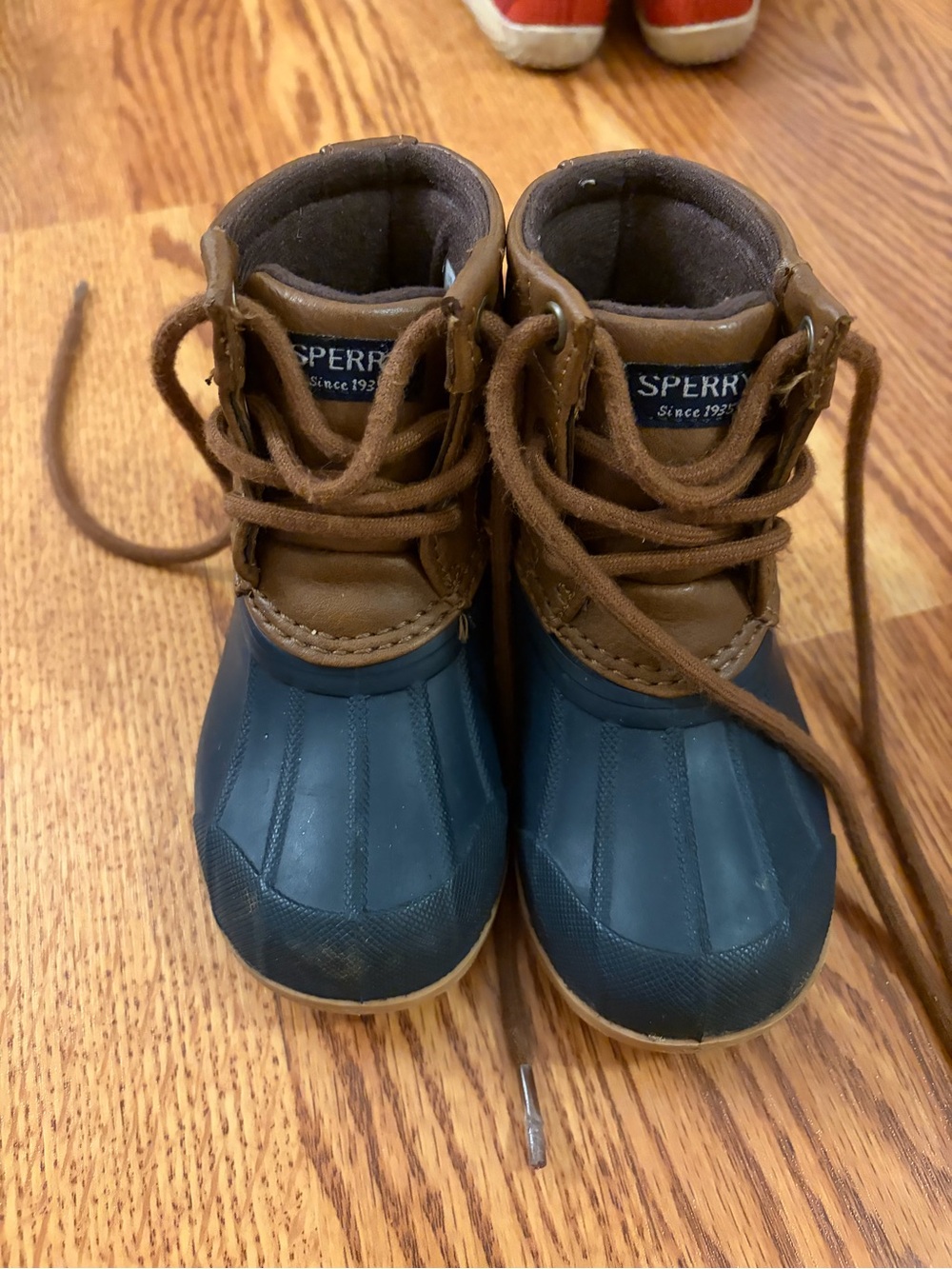 Sperry Kids Navy and Brown Duck Boots